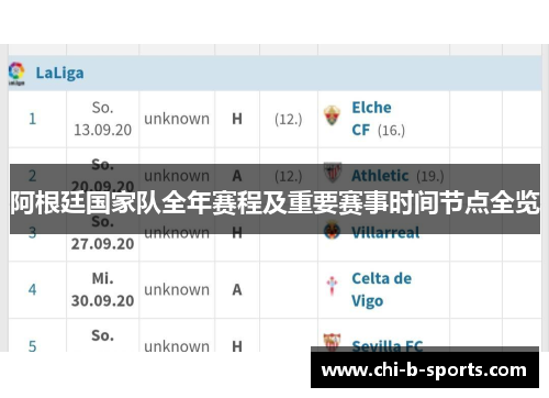 阿根廷国家队全年赛程及重要赛事时间节点全览