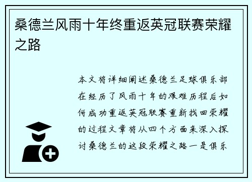 桑德兰风雨十年终重返英冠联赛荣耀之路